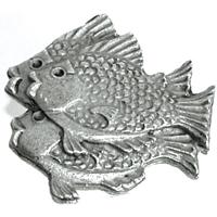 Emenee OR210-ABS Premier Collection School of Fish (left) 1-7/8 inch x 1-7/8 inch in Antique Bright Silver Nautical Series
